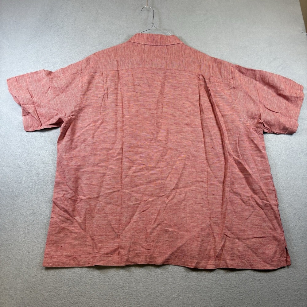 Orvis 100% Linen Shirt Mens XL Red Check Button Short Sleeve Casual Lightweight - Picture 2 of 7